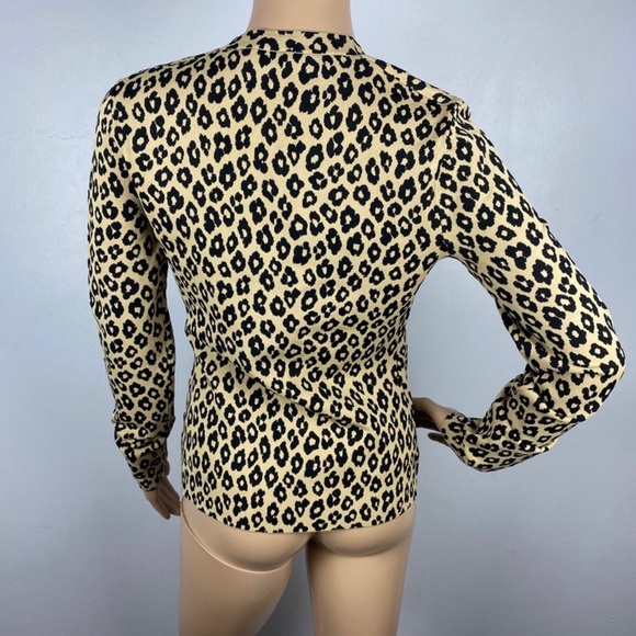 NEW THEORY LEOPARD PRINT BUTTON FRONT CARDIGAN - Picture 7 of 7